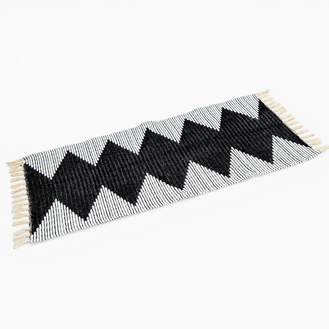 ZIGZAG Descente de lit - Noir – Image 2