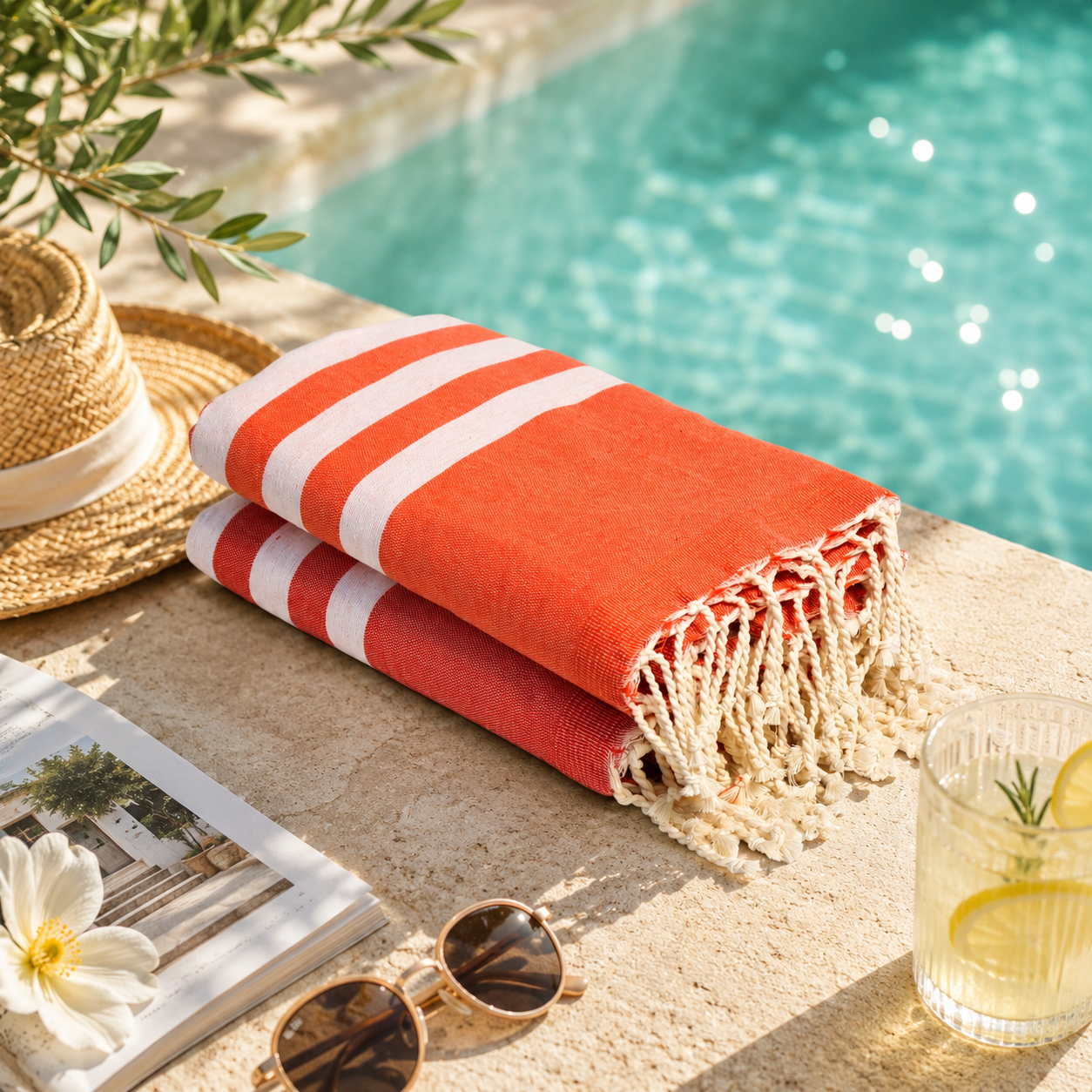 Fouta Éponge Bahja 200 x 100 cm En Coton - Riviera