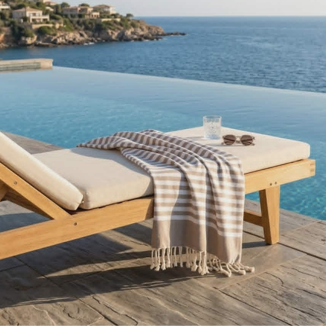 Fouta Éponge Bahja 200 x 100 cm En Coton - La Perle de la Plage – Image 2