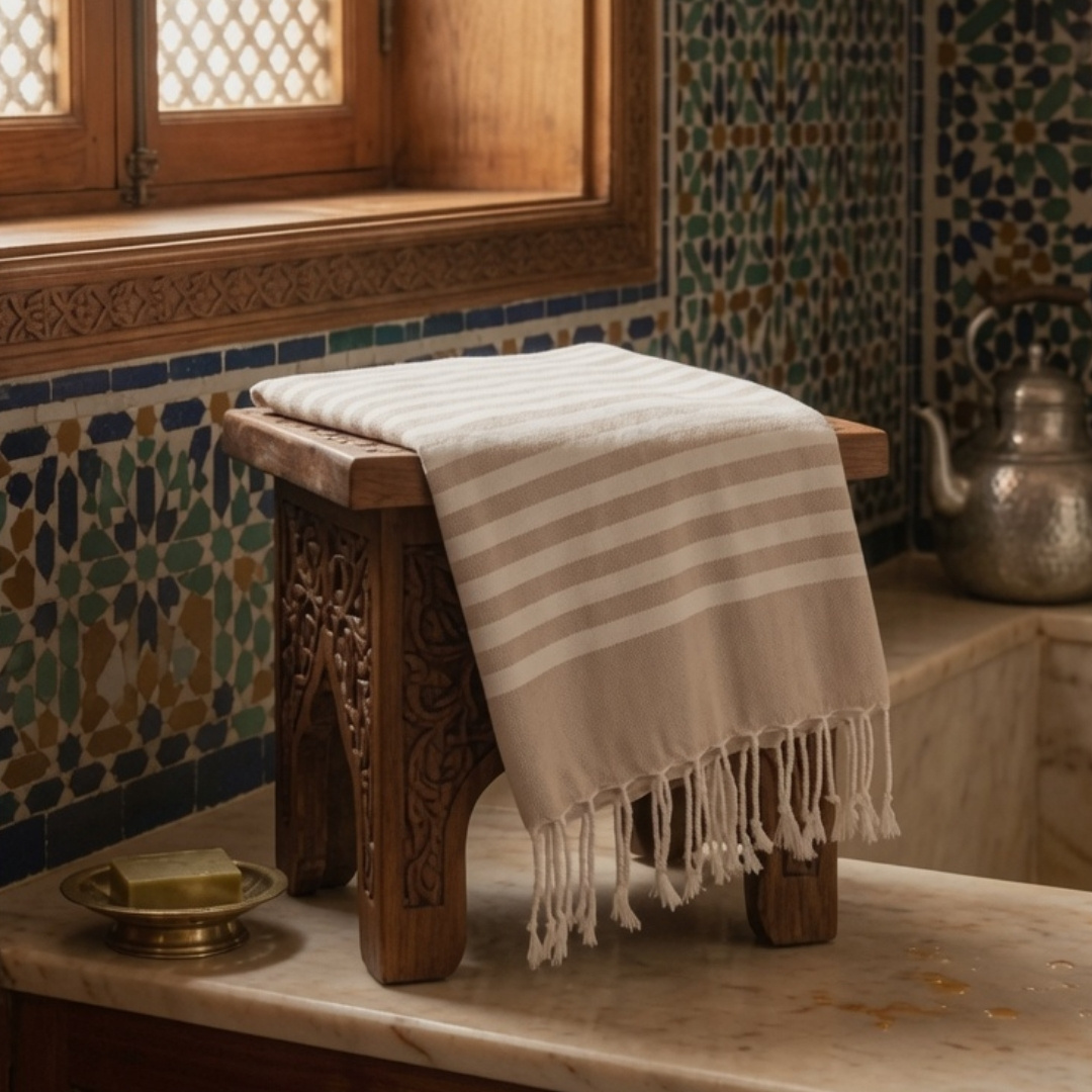 Fouta Éponge Bahja 200 x 100 cm En Coton - La Perle de la Plage – Image 6