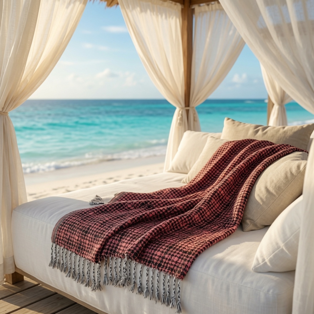 Fouta Jacquard Rose Chiné
