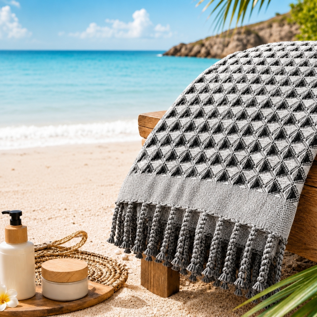 Fouta Gaufrée Gris – Élégance Intemporelle et Confort au Quotidien – Image 9