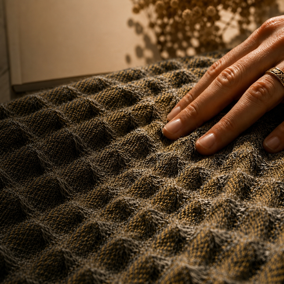 Fouta Gaufrée Gris – Élégance Intemporelle et Confort au Quotidien – Image 3