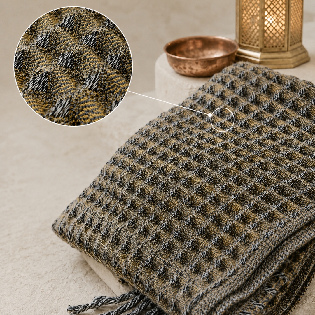Fouta Gaufrée Gris – Élégance Intemporelle et Confort au Quotidien – Image 2