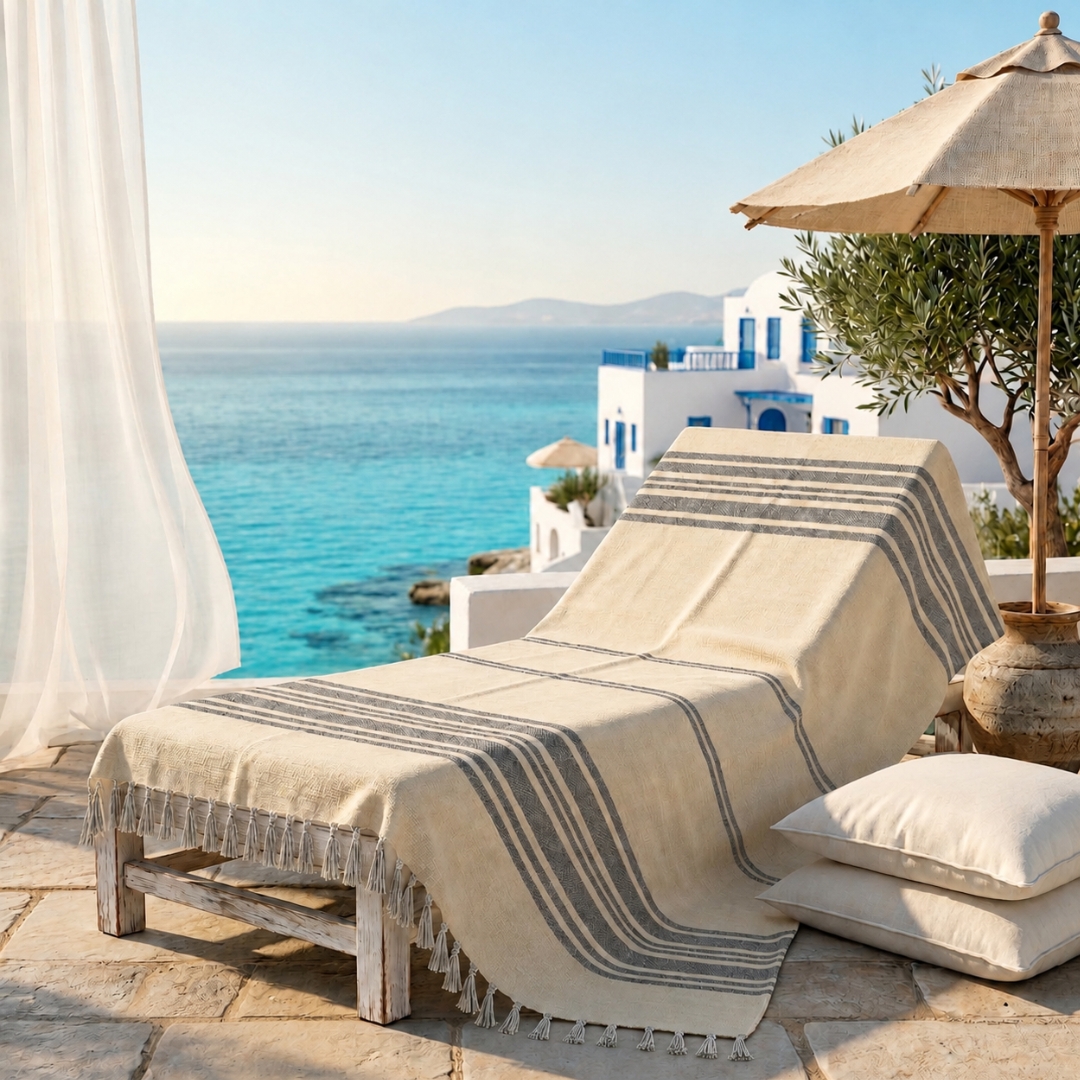 Fouta AZUR – Fait Mains
