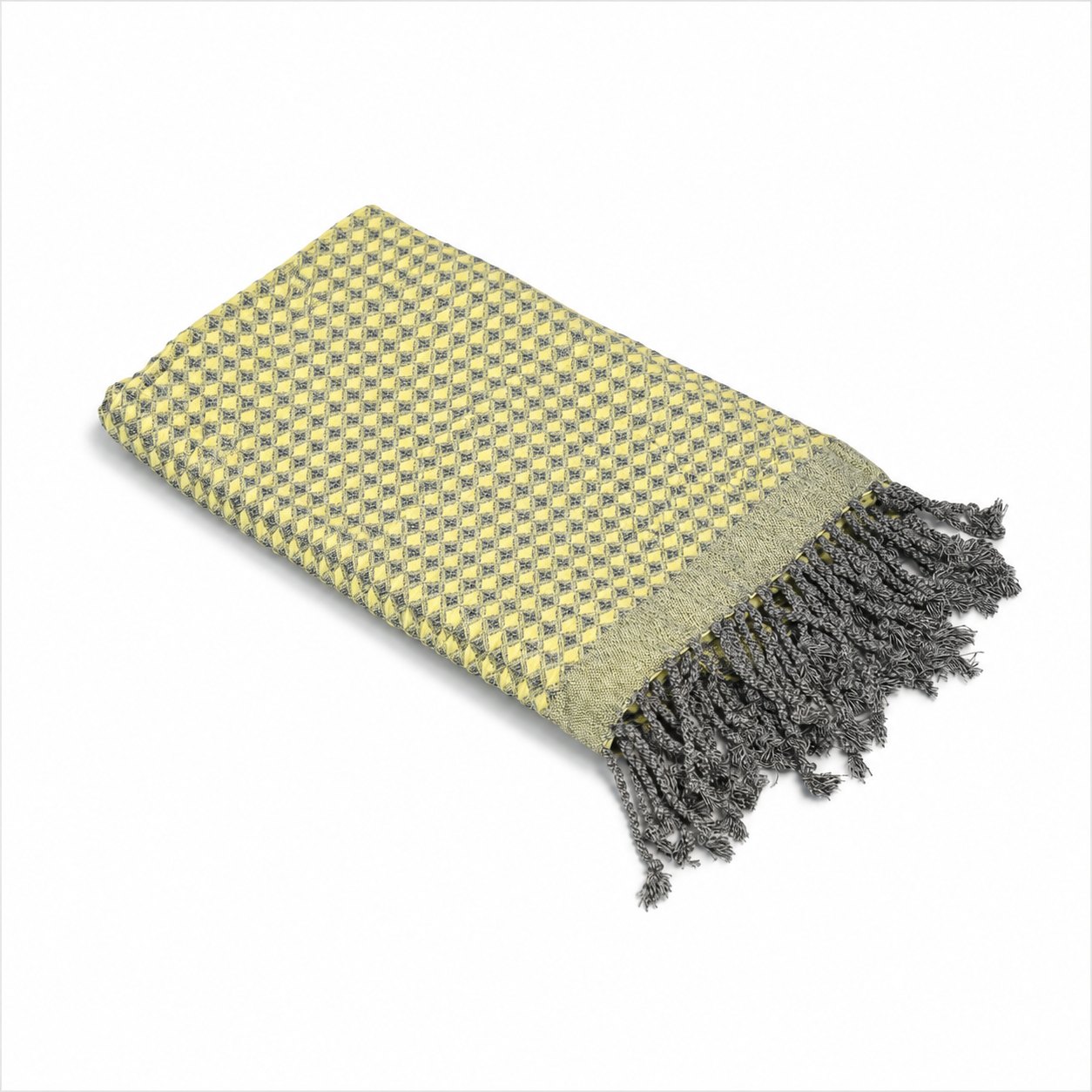 Fouta Gaufrée Jaune Citron – Fraîcheur et Élégance au Quotidien