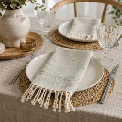 ARTISANA 2 Serviettes de Table - FAIT MAIN