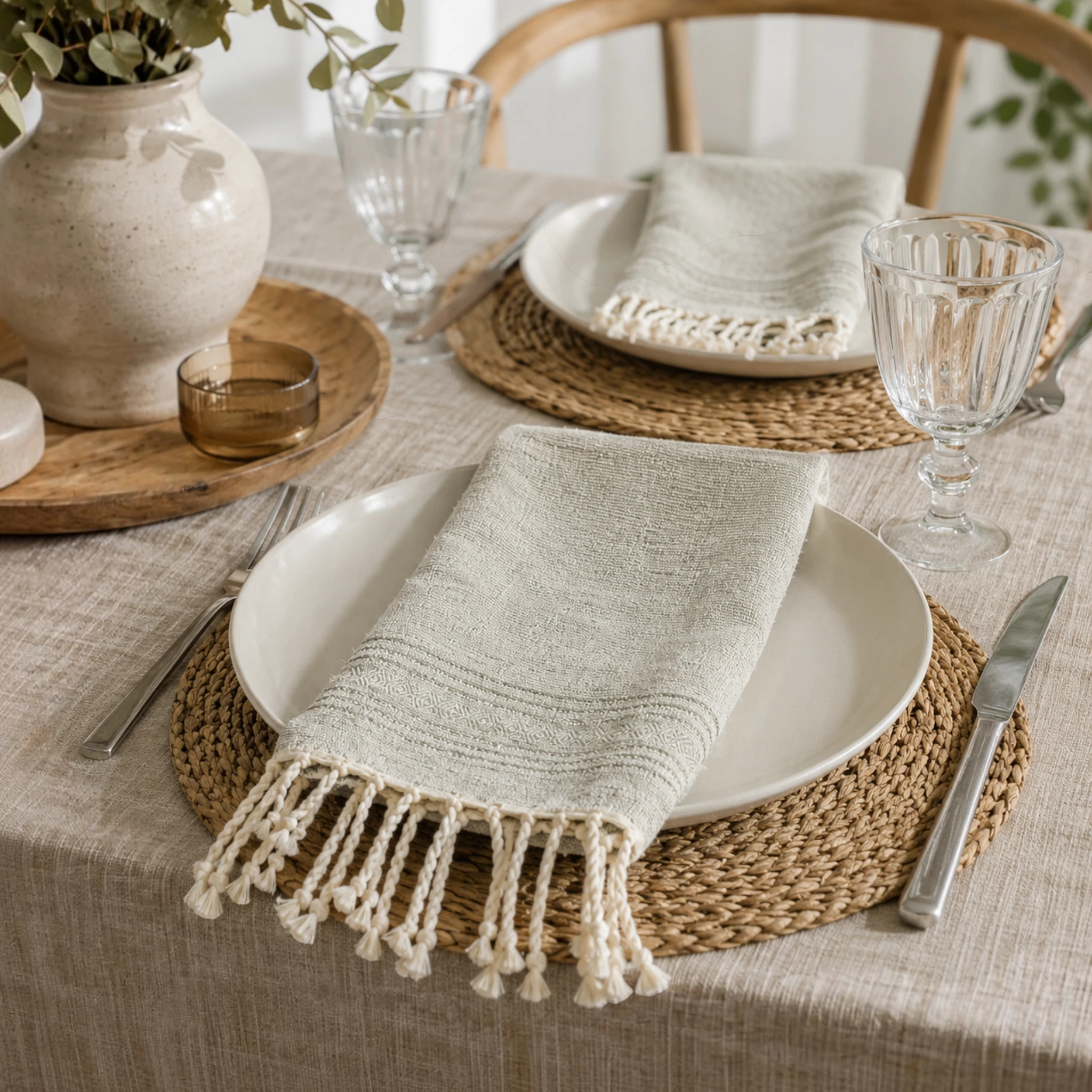 ARTINA 2 Serviettes de Table <br> FAIT MAIN - HANDMADE