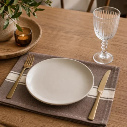 Pack de 6 Serviettes de Table ÉLÉGANCE TAUPE