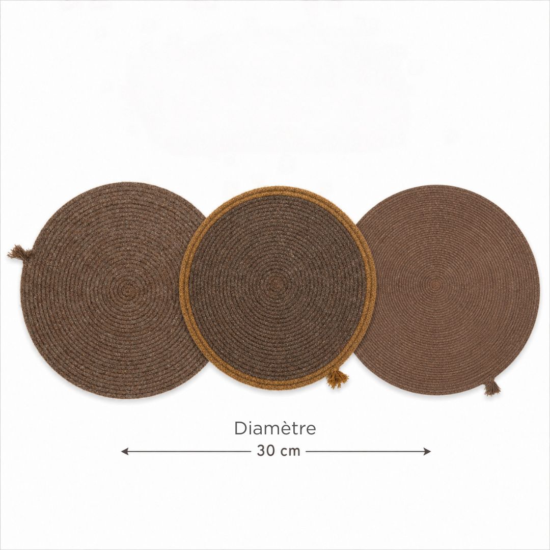 Sous-plat TAVOLA Foncé – Sous-plat Rond Tissé – Image 2