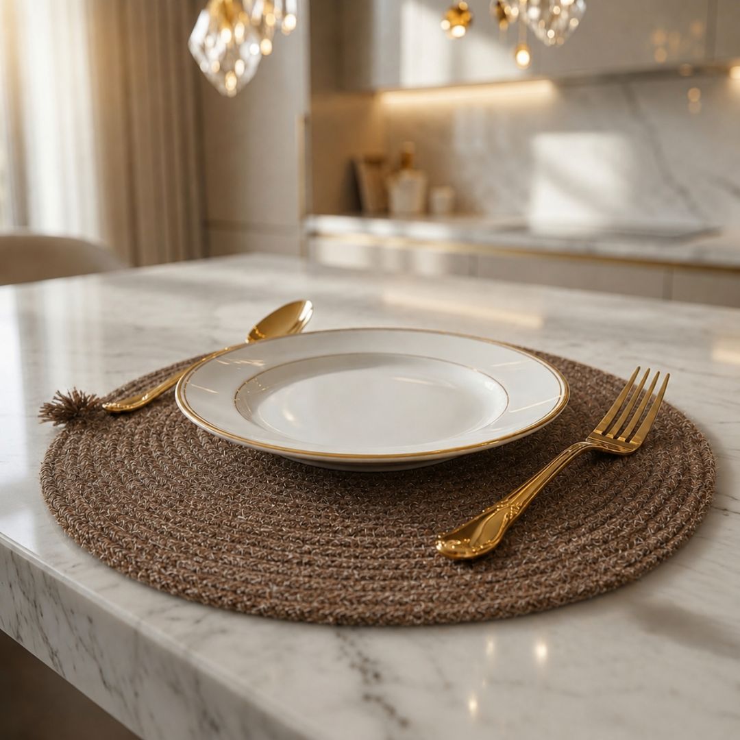 Sous-plat TAVOLA Foncé – Sous-plat Rond Tissé – Image 6