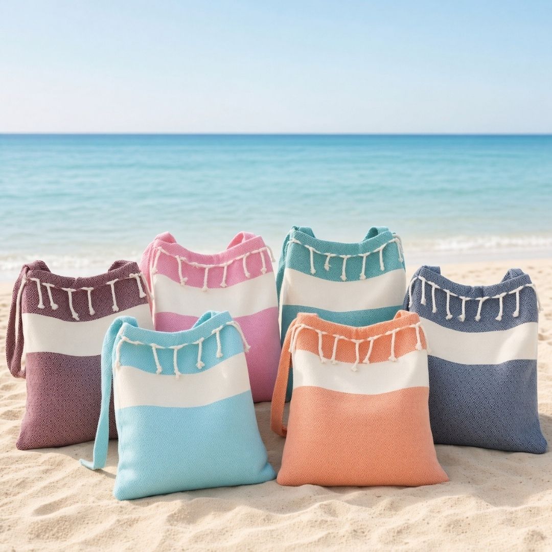 Fouta Marina 3en1 Sac serviette et tapis de plage (16)