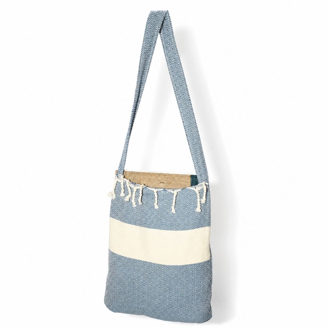 Fouta Marina 3en1 Sac serviette et tapis de plage