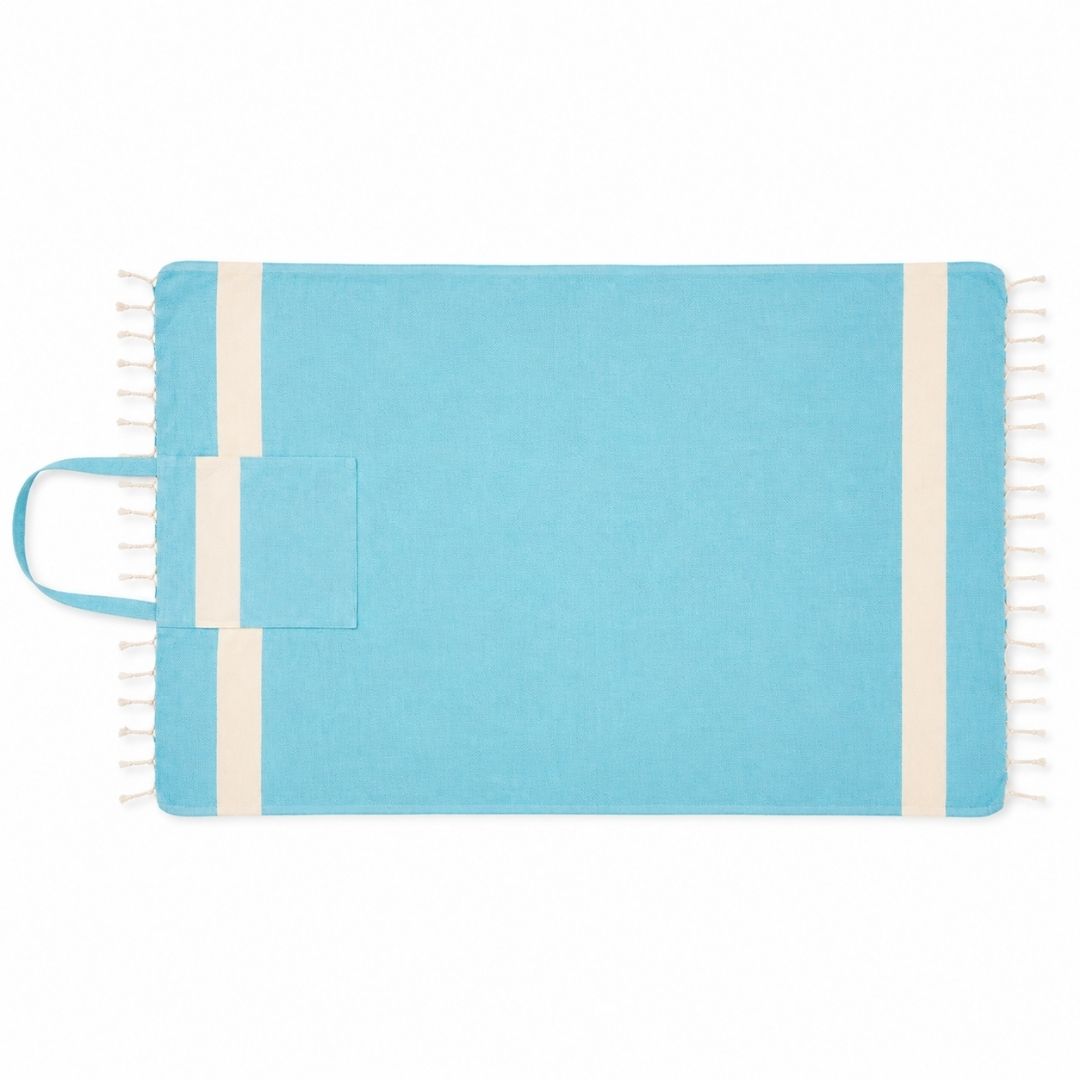 Fouta Marina 3en1 Sac serviette et tapis de plage