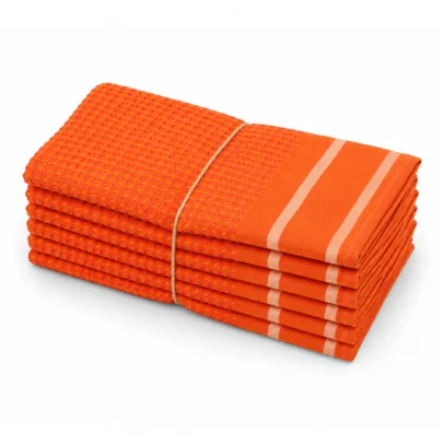 Pack de 6 Serviettes de Table ORANGE VIBRANT – 100% Coton 2