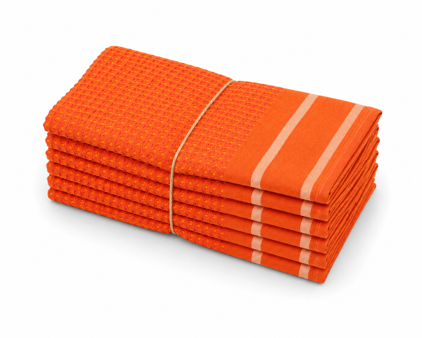 Pack de 6 Serviettes de Table ORANGE VIBRANT – 100% Coton