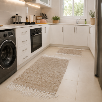 Tapis Sable — Grand modèle en jute tissé à la main dimension