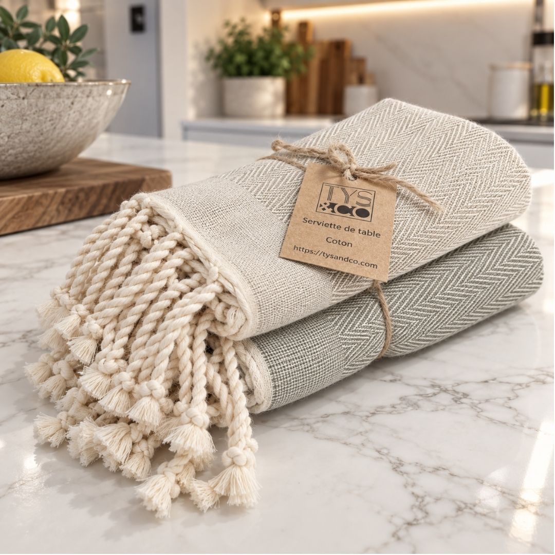 Serviette de Table Maïa – Pack de 2 en Coton 48 × 60 cm | TysandCo