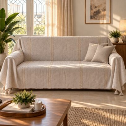 Jeté & Nappe HARMONIE – 100 % Coton Fait Main 300 × 140 cm | TysandCo