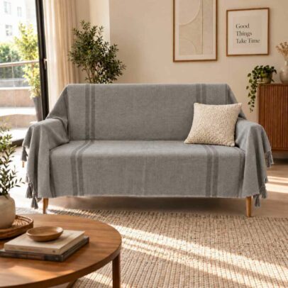 Jeté & Nappe NUANCE – 100 % Coton Fait Main 250 × 150 cm | TysandCo