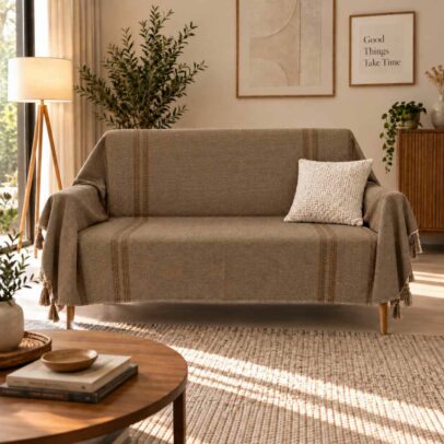 Jeté & Nappe NUANCE – 100 % Coton Fait Main 250 × 150 cm | TysandCo