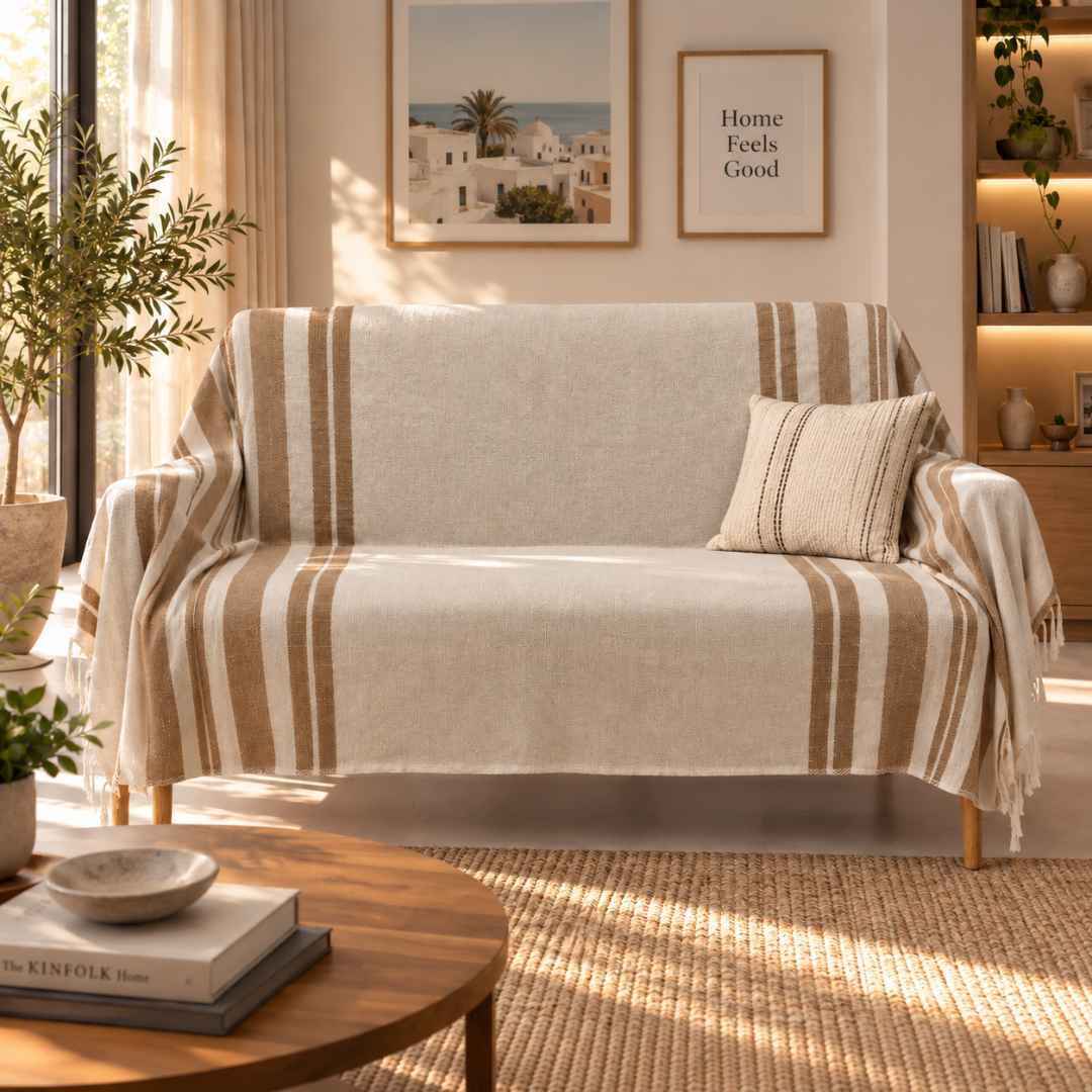 Jeté & Nappe NUANCE – 100 % Coton Fait Main 250 × 150 cm | TysandCo