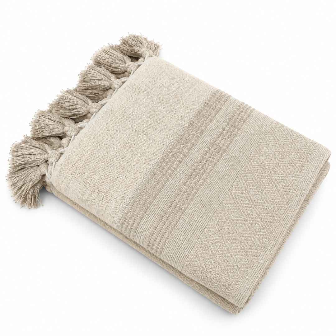 Jeté & Nappe NUANCE – 100 % Coton Fait Main 250 × 150 cm | TysandCo