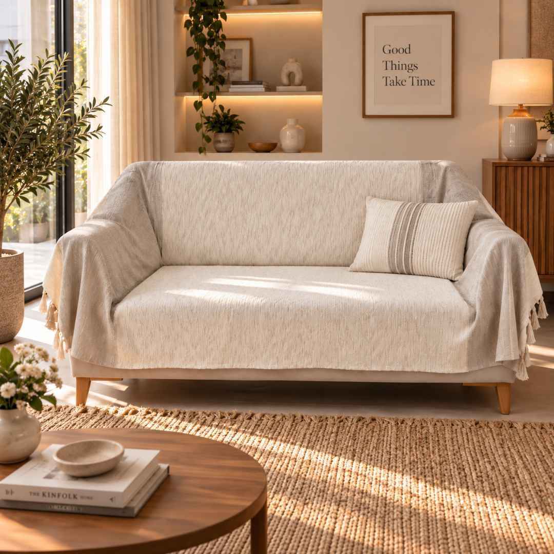 Jeté & Nappe NUANCE – 100 % Coton Fait Main 250 × 150 cm | TysandCo