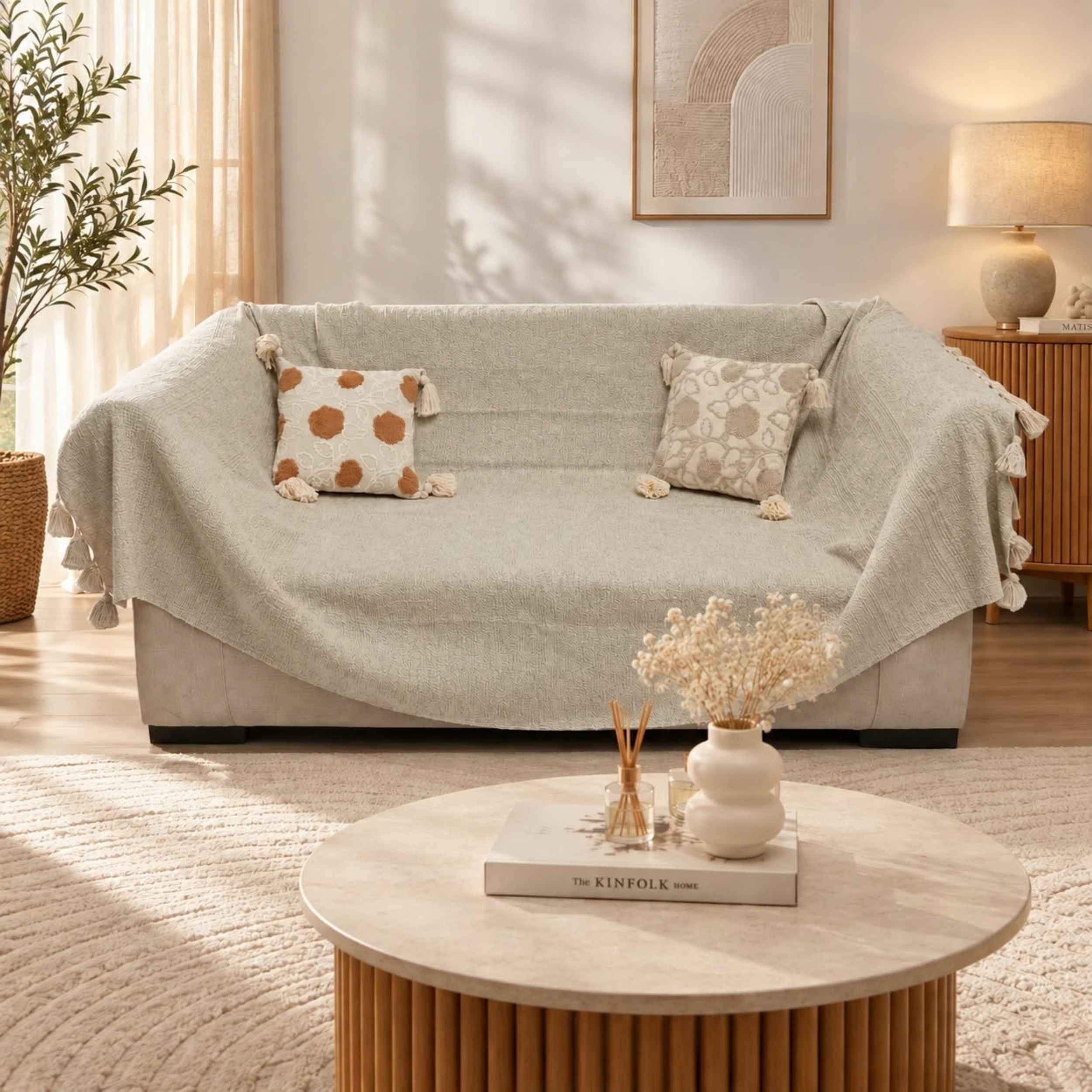 Jeté & Nappe DOUCEUR – 100 % Coton Fait Main 250 × 150 cm | TysandCo