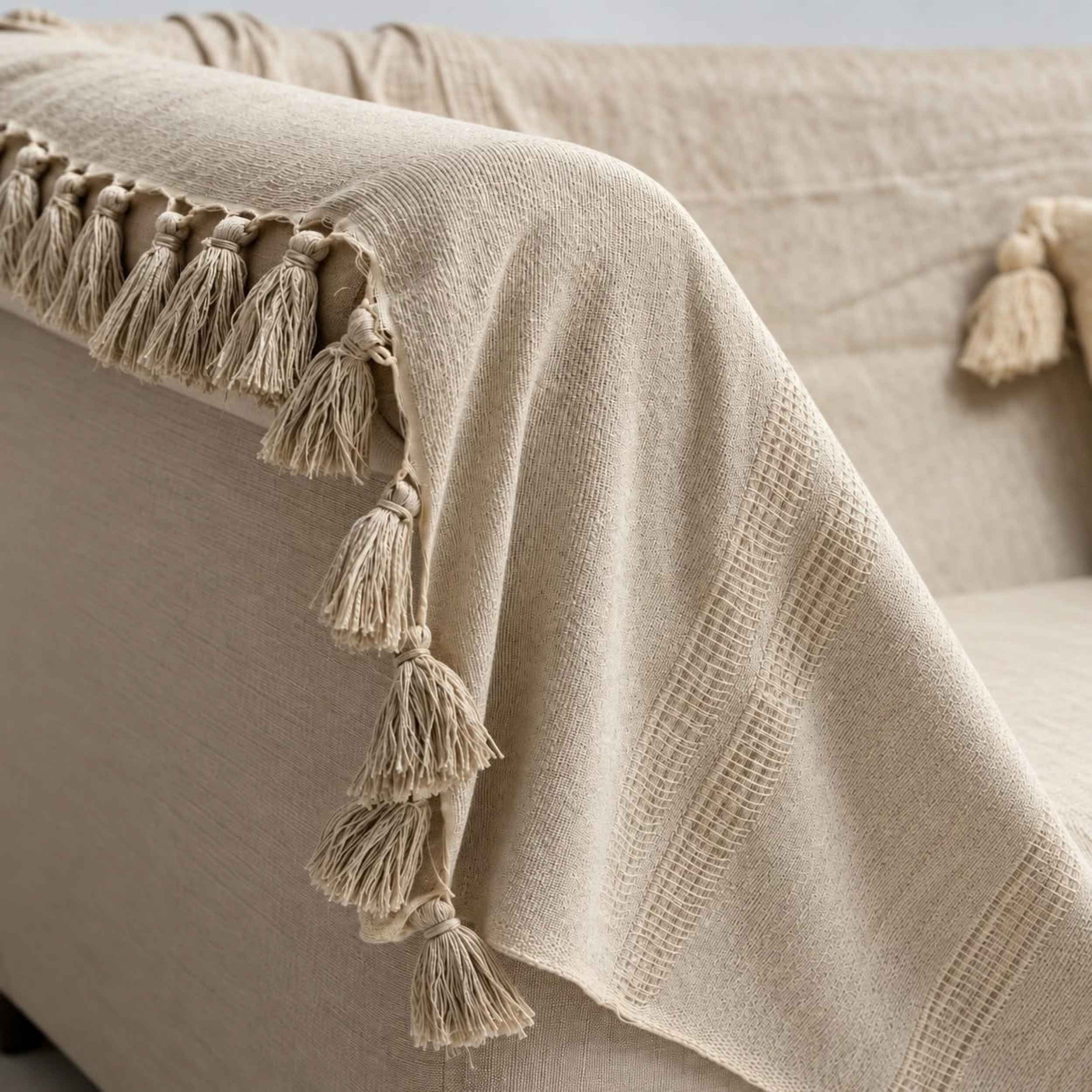 Jeté & Nappe DOUCEUR – 100 % Coton Fait Main 250 × 150 cm | TysandCo
