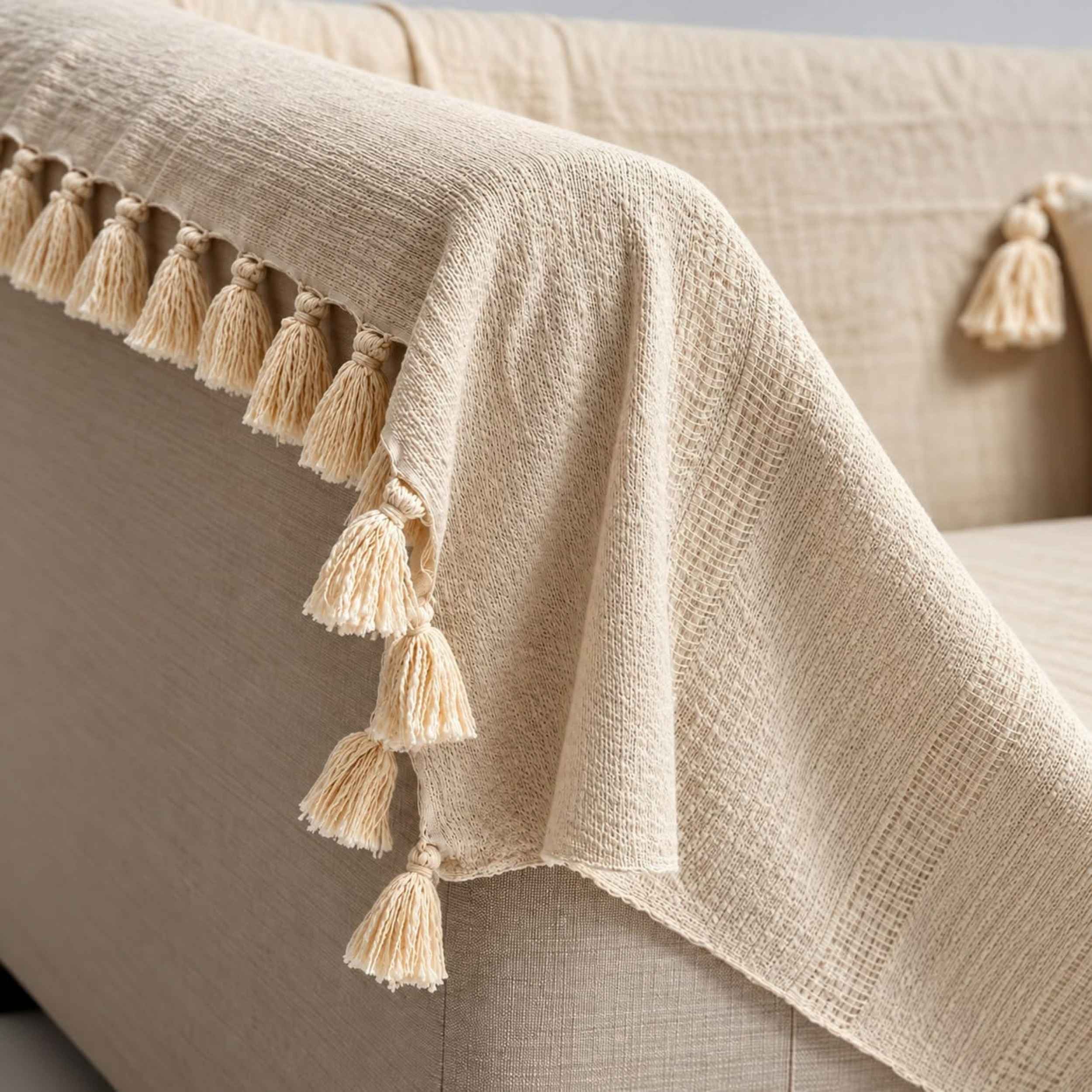 Jeté & Nappe DOUCEUR – 100 % Coton Fait Main 250 × 150 cm | TysandCo