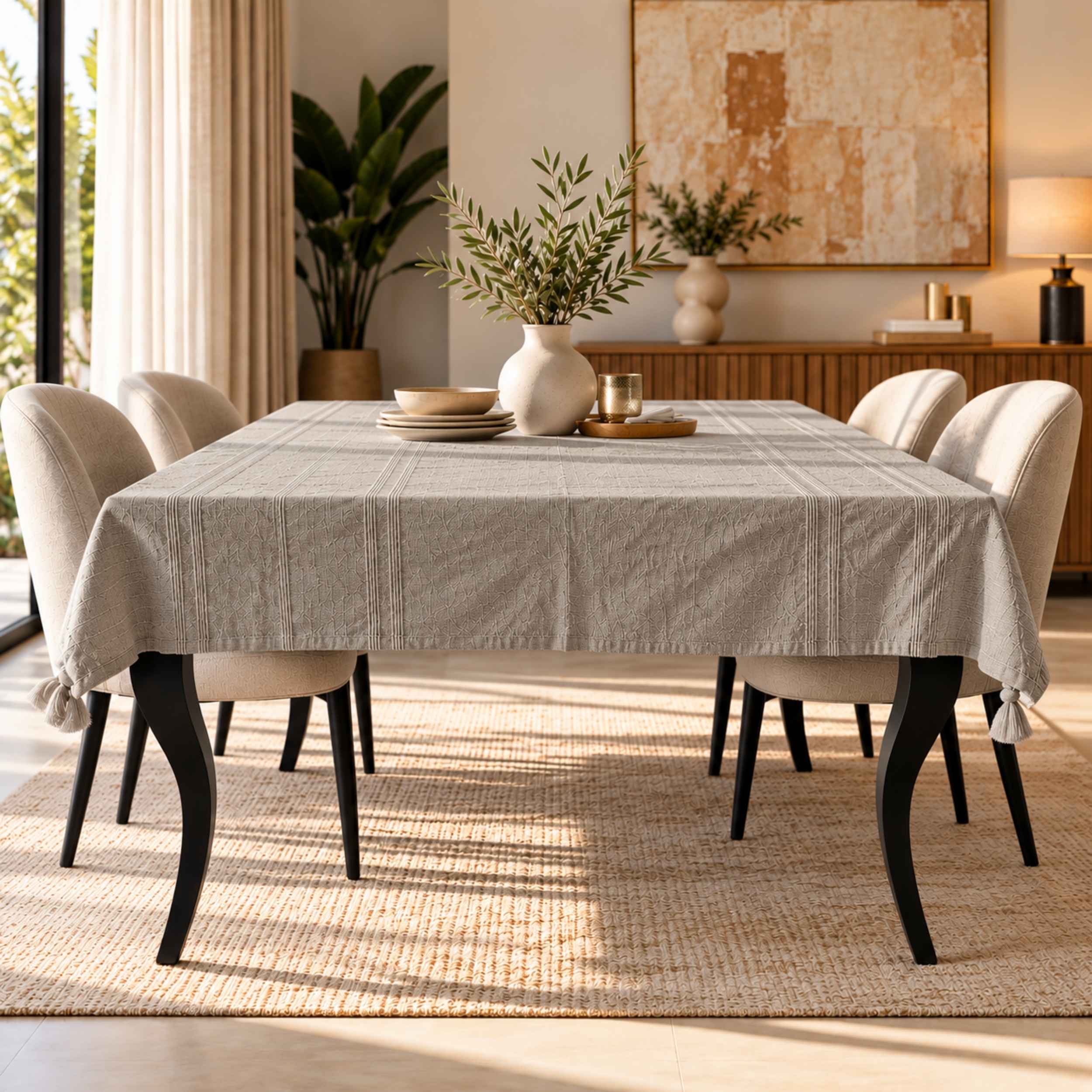 Jeté & Nappe DOUCEUR – 100 % Coton Fait Main 250 × 150 cm | TysandCo