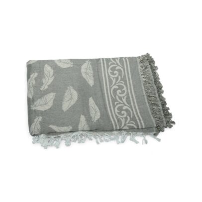 jeté Feuillage Élégance – Gris