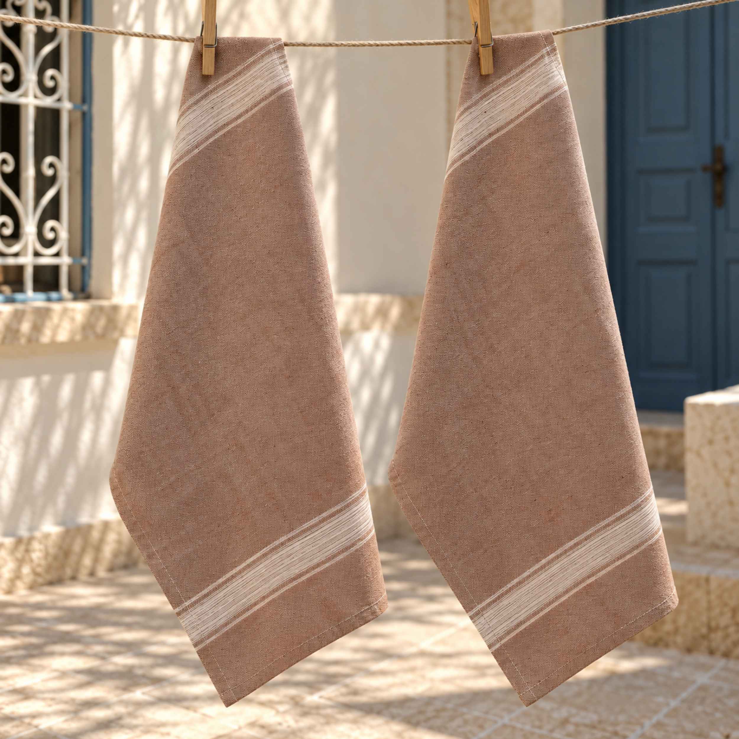 Serviette de Table Héritage – Coton Brun Cacao | TysandCo