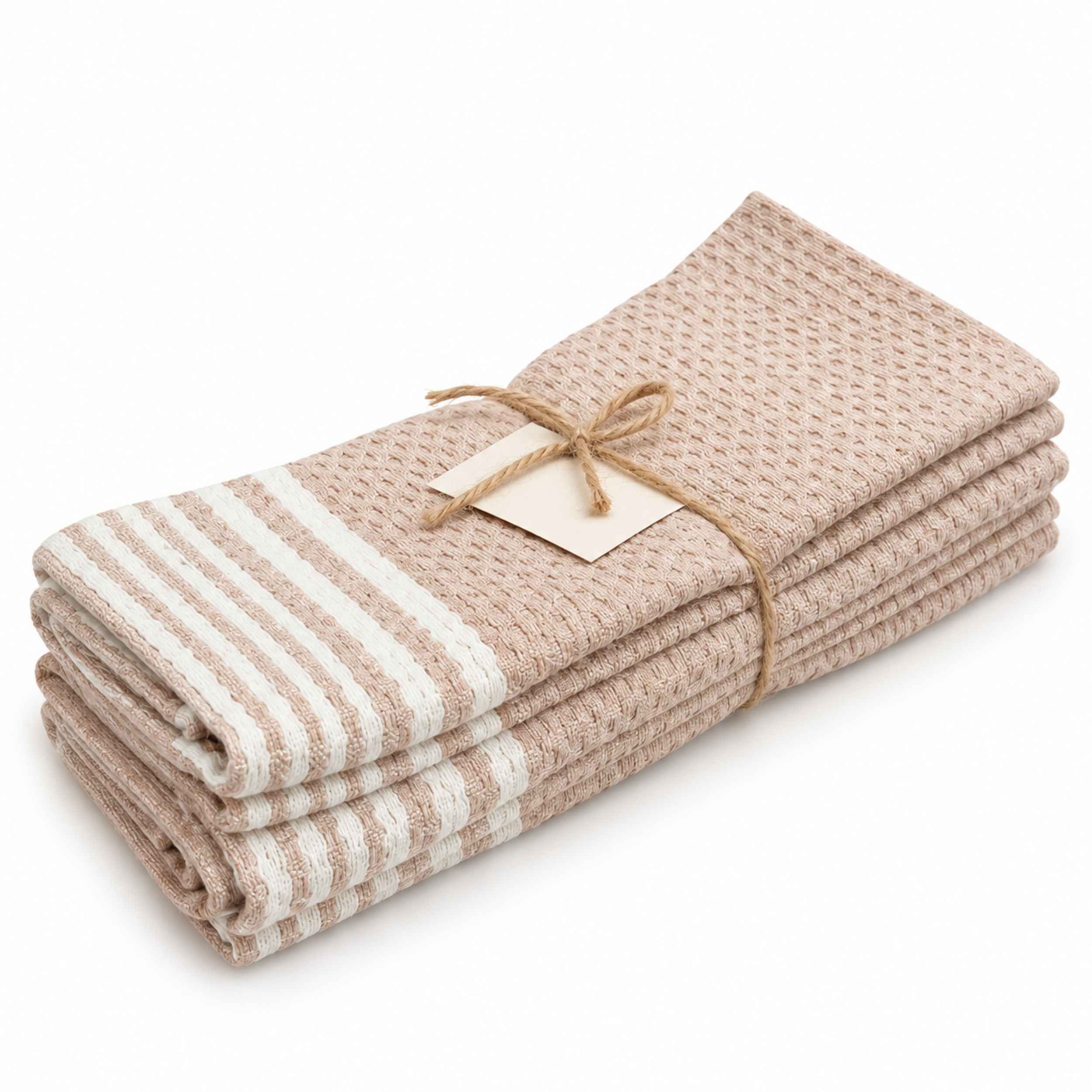 Serviette de Table Linéa – Coton Brun Cacao, Grège | TysandCo
