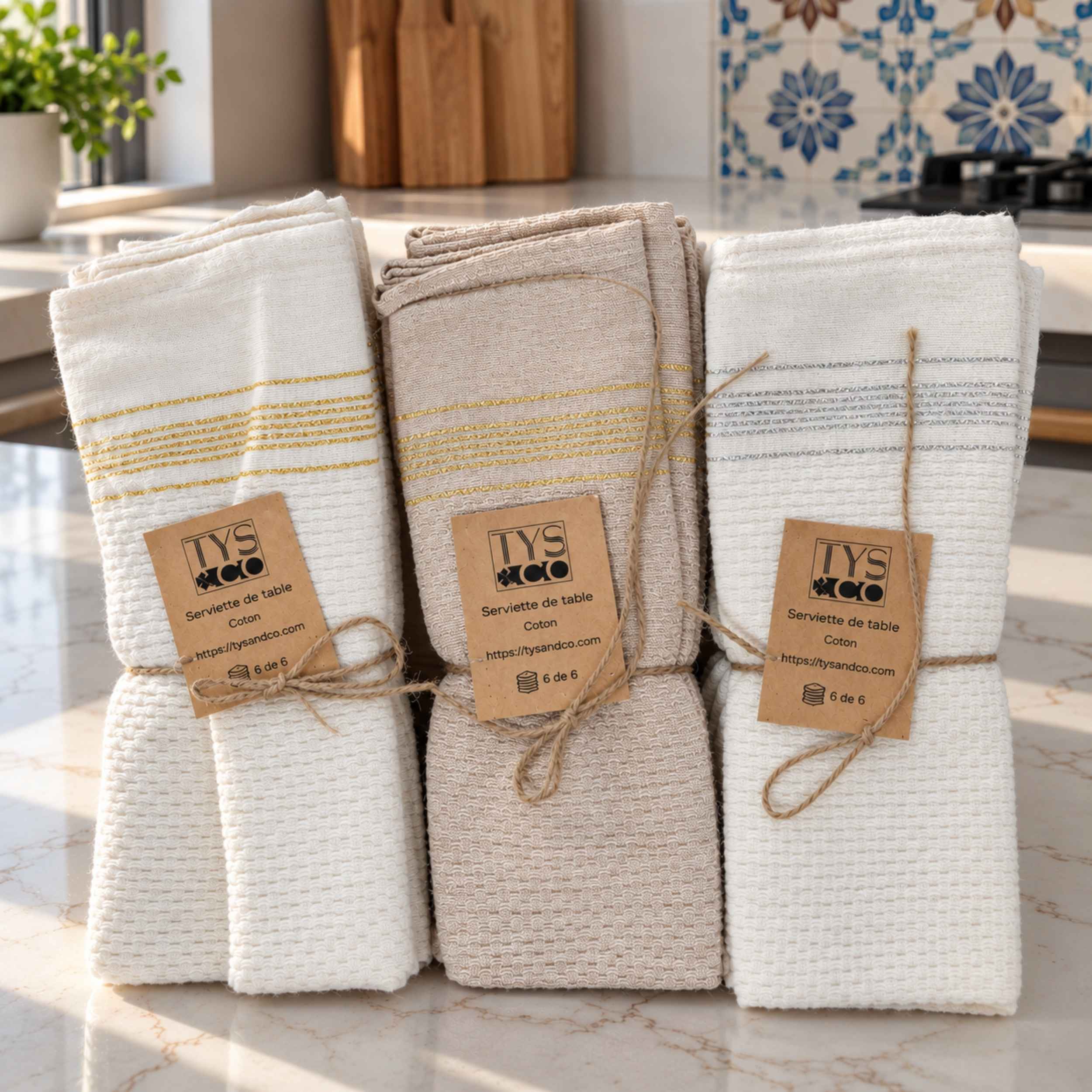 Serviette de Table Éclat – Coton 40 × 50 cm | TysandCo