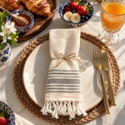 Serviette de Table Zina – Coton 48 × 60 cm | TysandCo
