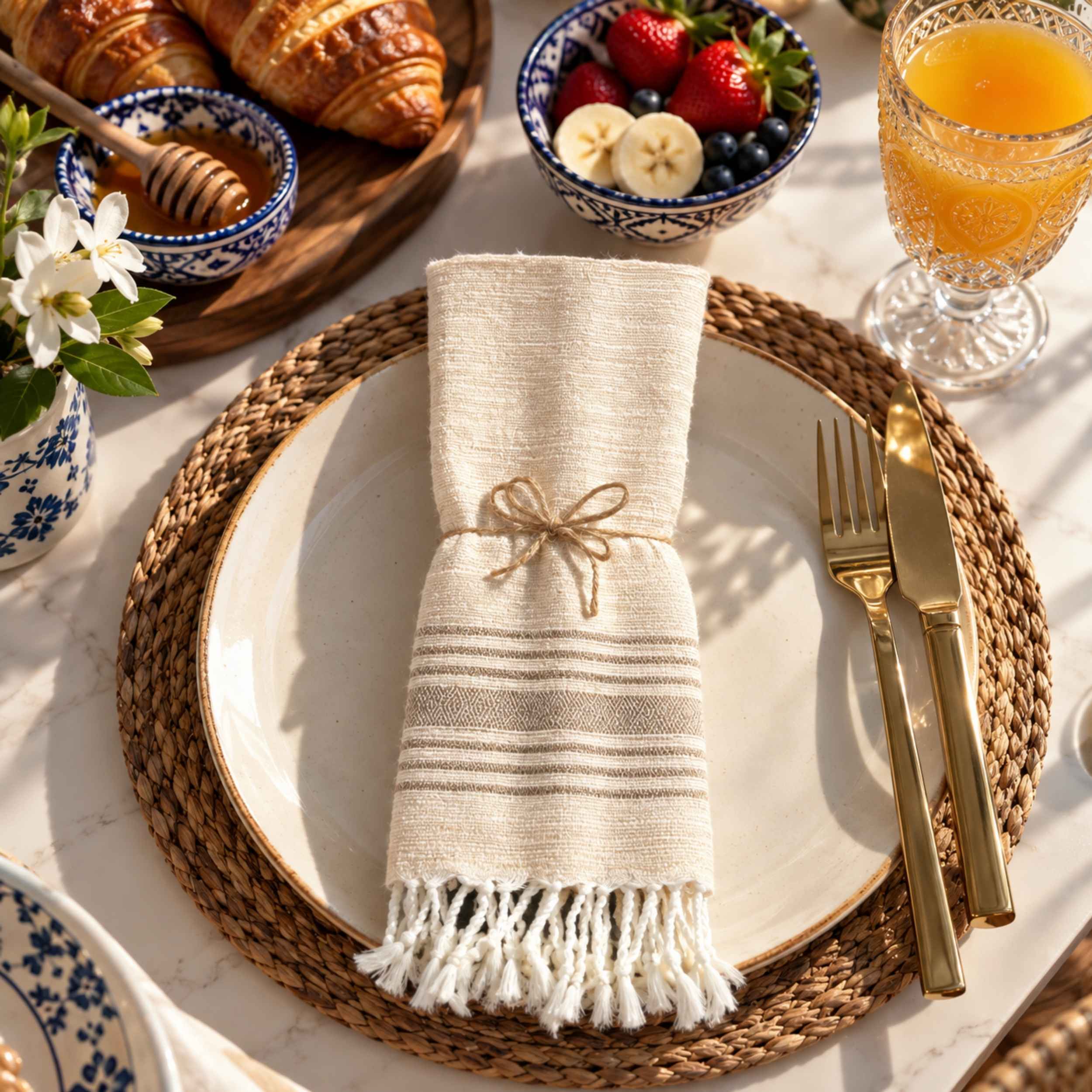 Serviette de Table Zina – Coton 48 × 60 cm | TysandCo