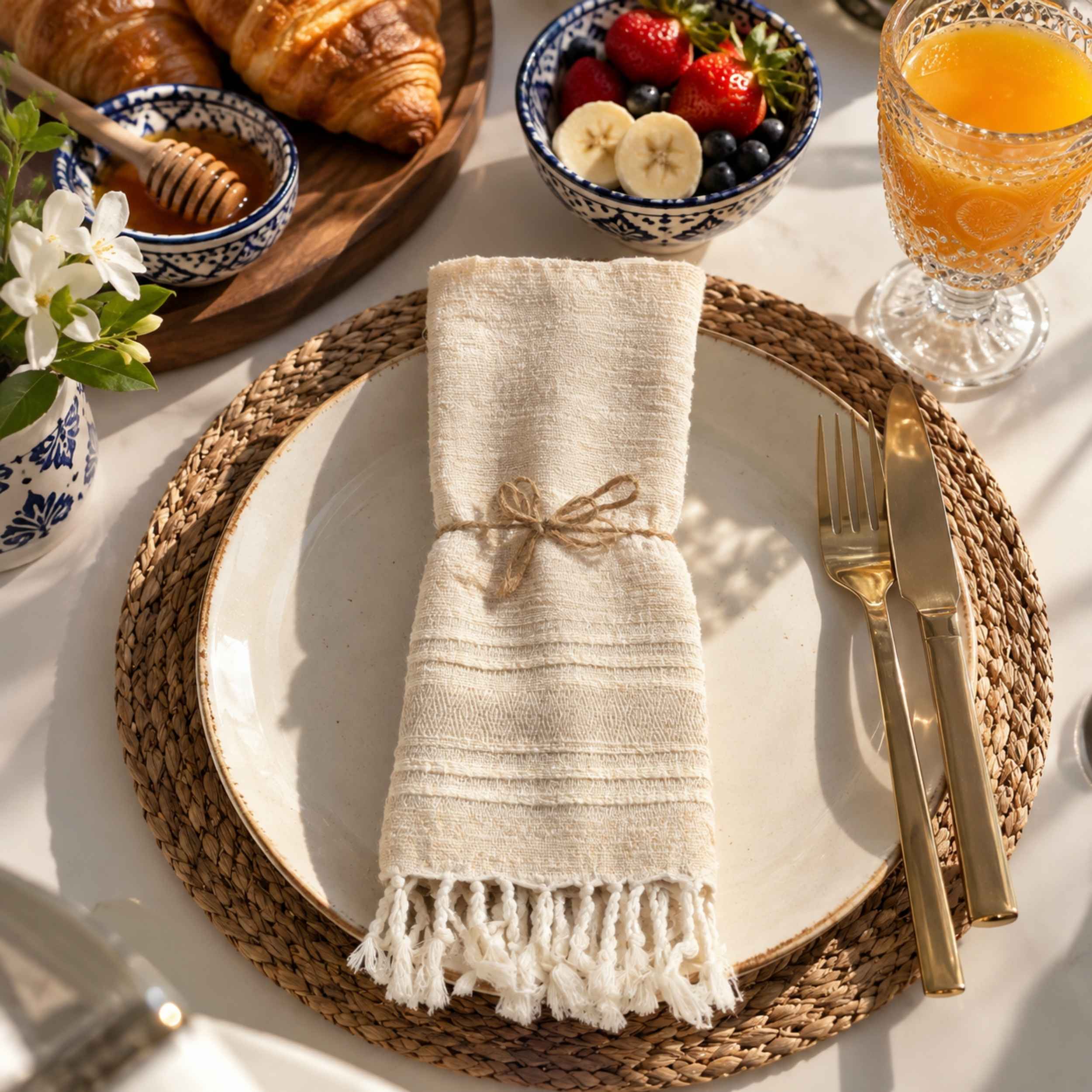 Serviette de Table Zina – Coton 48 × 60 cm | TysandCo