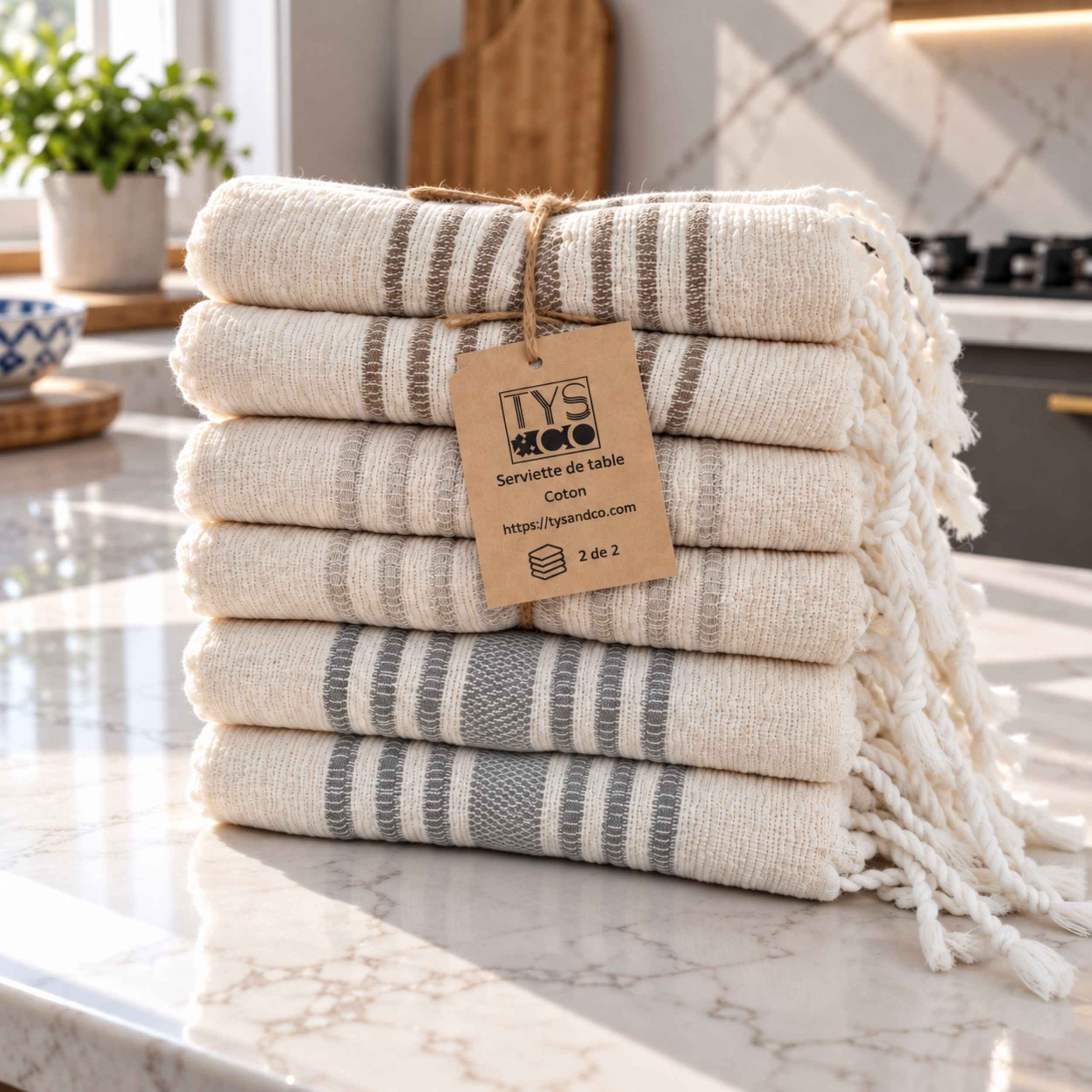 Serviette de Table Zina – Coton 48 × 60 cm | TysandCo