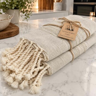 Serviette de Table Élina – Pack de 2 en Coton 48 × 60 cm | TysandCo