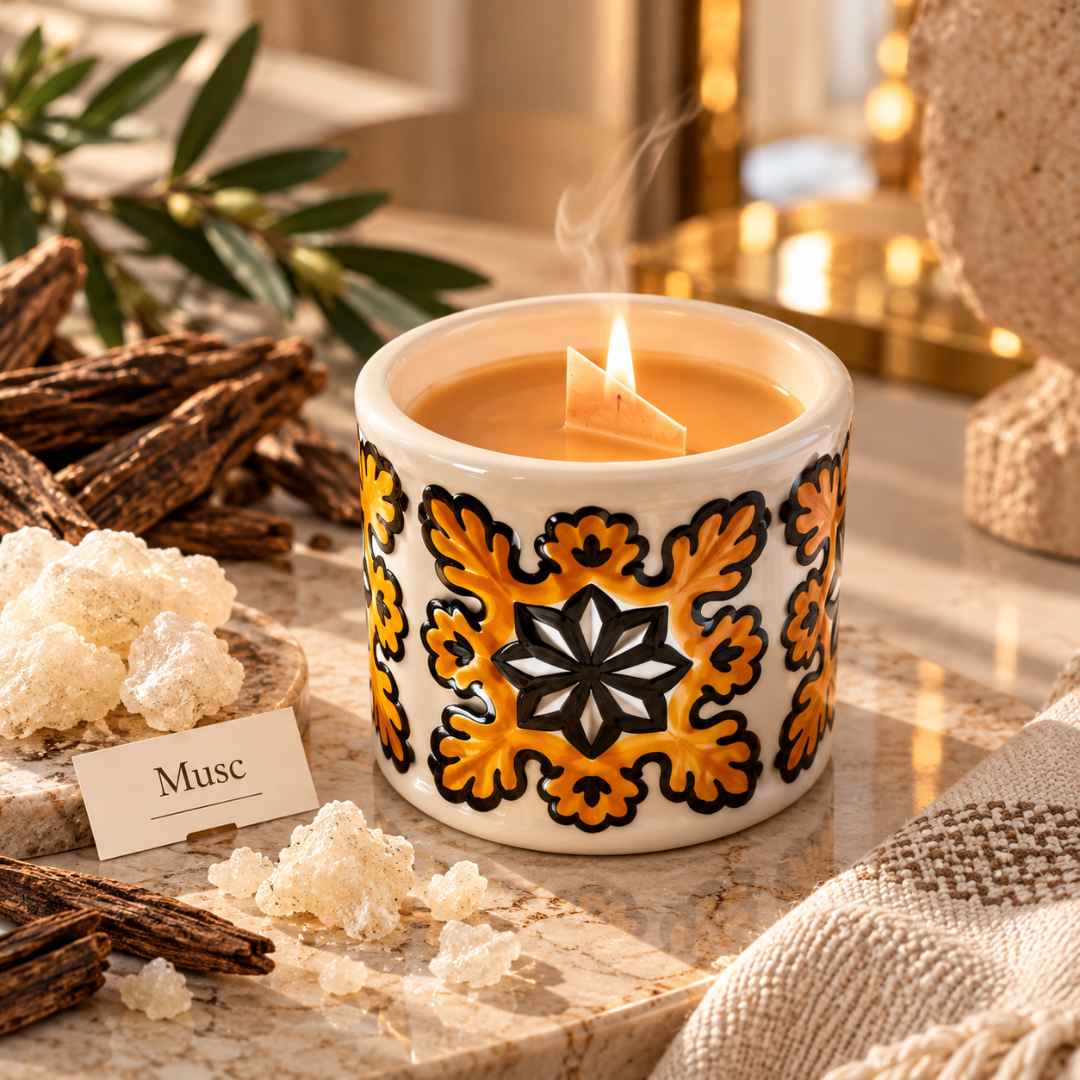 ZAHRA — Musc | Bougie artisanale en cire d’abeille ENA