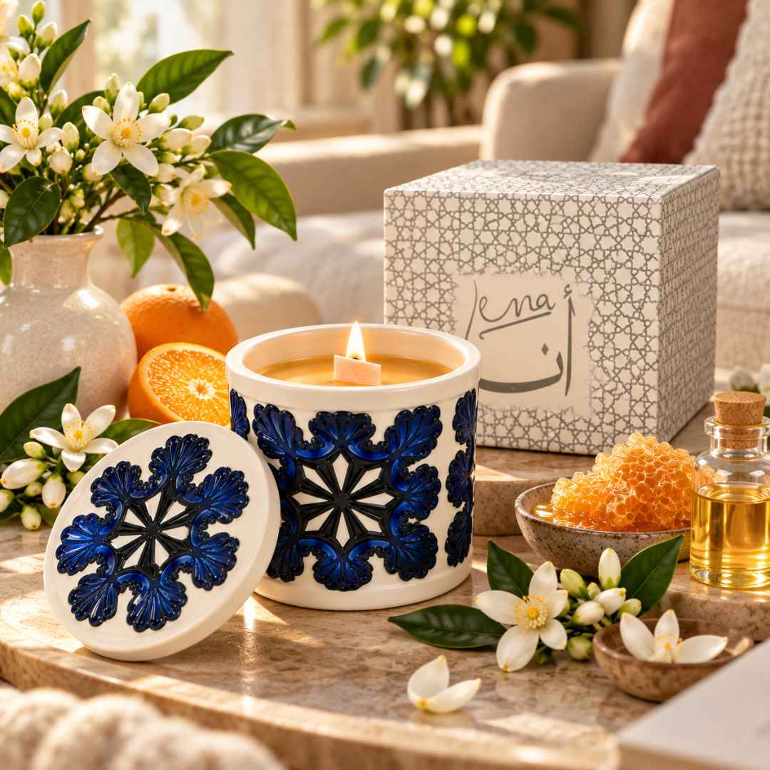 ZAHRA — Fleur d’Oranger | Bougie artisanale en cire d’abeille ENA