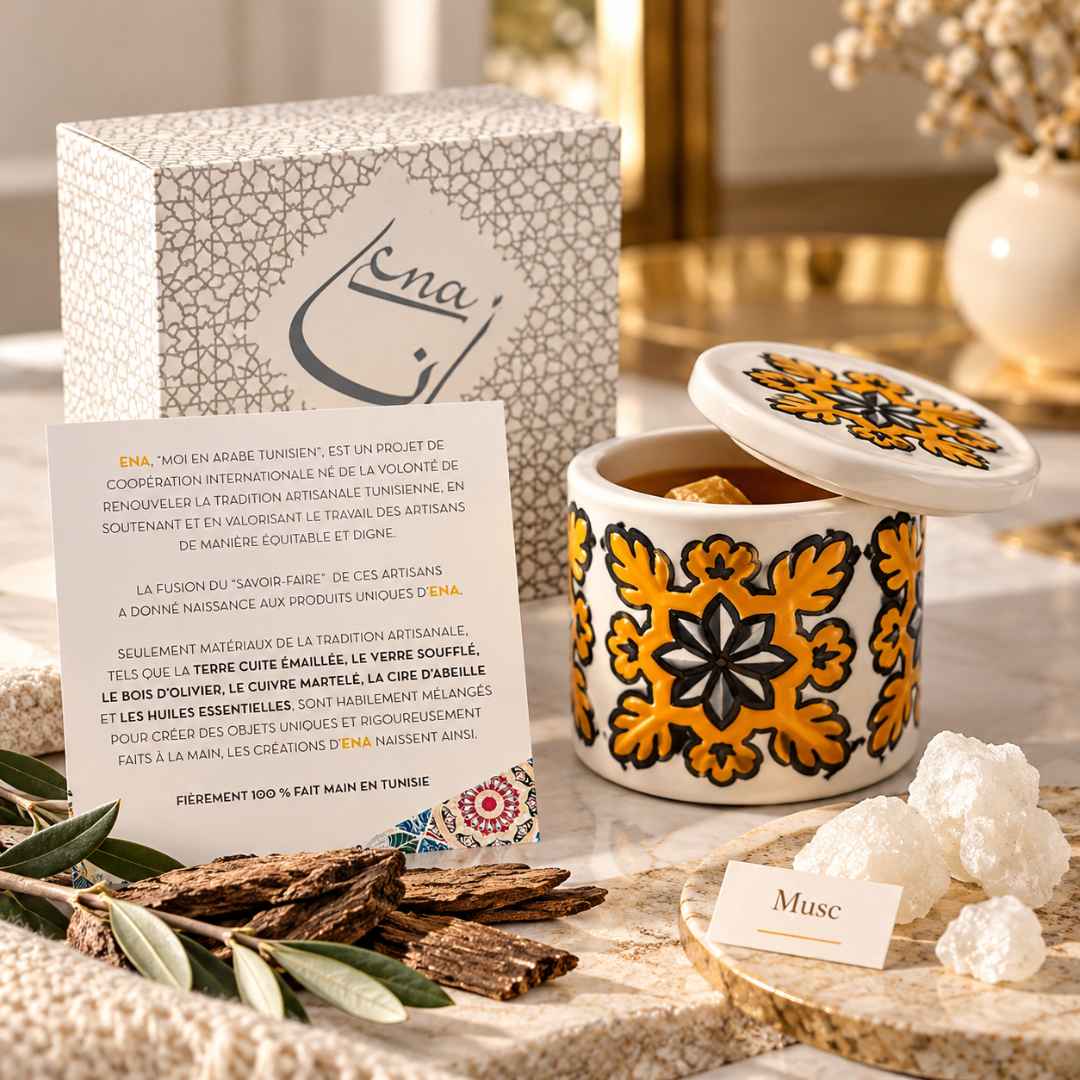 ZAHRA — Musc | Bougie artisanale en cire d’abeille ENA