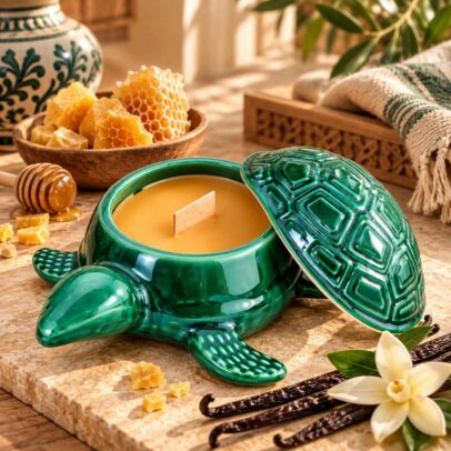 Tortue Jaune – Bougie parfumée Vanille en cire d’abeille | ENA