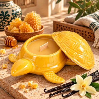 Tortue Jaune – Bougie parfumée Vanille en cire d’abeille | ENA