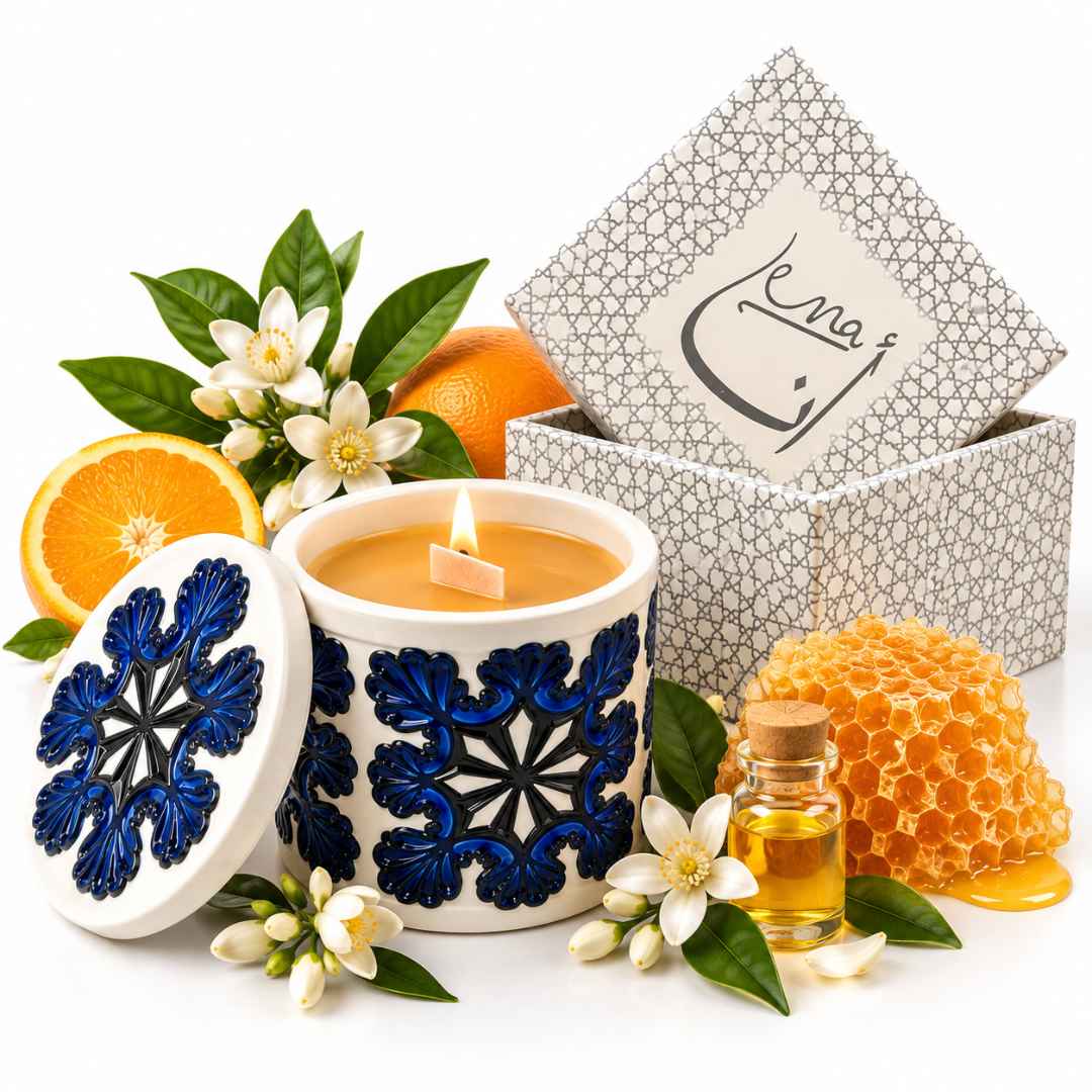 ZAHRA — Fleur d’Oranger | Bougie artisanale en cire d’abeille ENA
